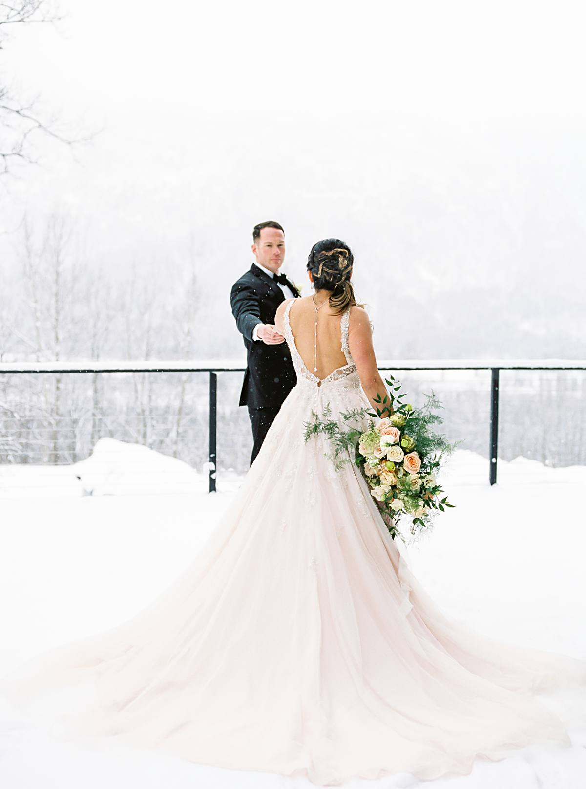 Couples Elegant Winter Wedding